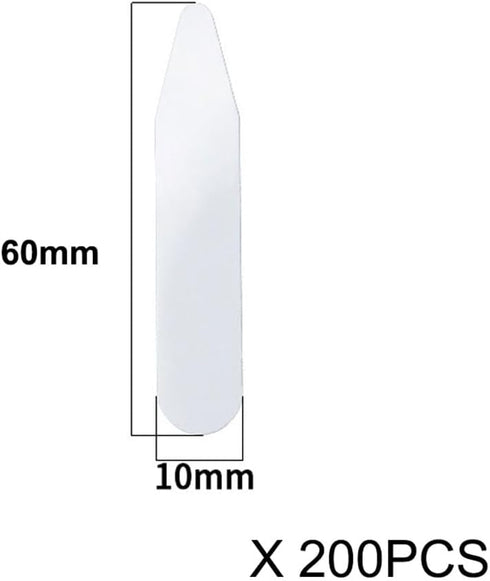 200PCS Clear Plastic Shirt Collar Stays Dress Shirt Collar Holder Inserts Tabs Shirts Collar Bones Jacket Shirt Collar Supports for Men...