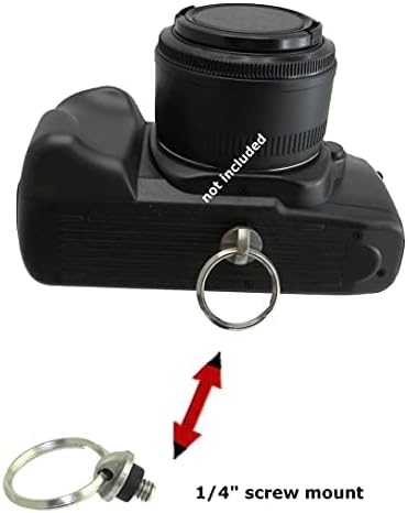 Metal Split Ring 1/4" Camera Mount for QR Quick-Release Neck Strap, R-Strap...