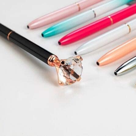 Big Diamond Crystal Pen Gem Ballpoint pens ring wedding Metal BallPen Kawaii Magical Pen Fashion School Office Supplies 1.0mm School Pen...