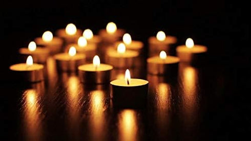 White Unscented Tea Lights- Smokeless, Drip less, Long Lasting Flames- Center Pieces for Dinners and Events- European Wax Flame- Bulk Pack (100 Ca...