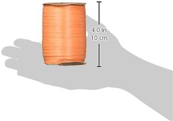 Berwick Craft Matte 1/4'' Wide Raffia Ribbon, Orange, 100 Yards...