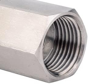2pcs Pipe Fittings,Stainless Steel 3/8 NPT Female to 3/8 NPT Female Straight Hex Coupler/Coupling for Air, Liquid or Hydraulic Fitting,Industrial ...