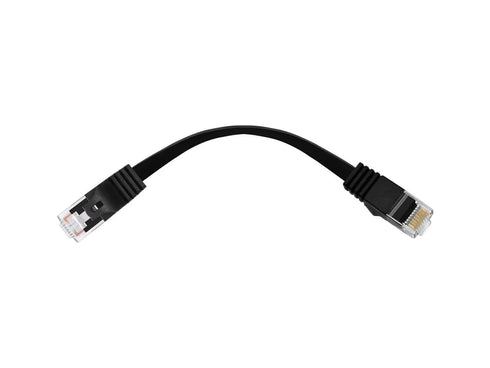 Monoprice Cat5e 1ft Black Flat Patch Cable UTP 30AWG 350MHz Pure Bare Copper Snagless RJ45 Flexboot Series Ethernet Cable...