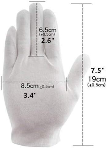 12 Pairs White Cotton Gloves 7.5" Medium Size,CST, film, coins, CD/DVD, Handling Gloves...