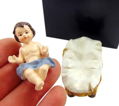 Westmon Works Baby Jesus Figurine with Manger Small Nativity Statue in a Box, 2 Inch...