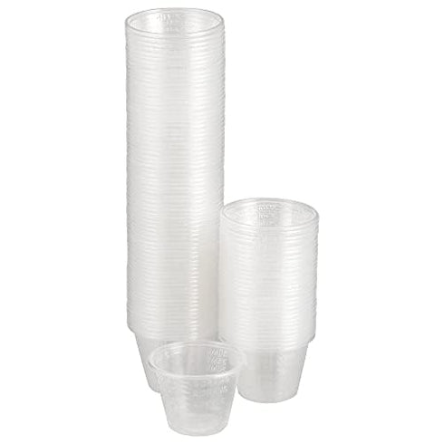 Dukal Medicine Cups 1 oz. Pack of 100 Translucent Polypropylene Cups 30 ml. Calibrated with Two measurements. Unbreakable Construction, Easy to Re...