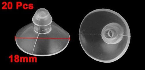 18mm/0.7" Furniture Desk Glass Transparent Anti-Collision Suction Cups Sucker Hanger Pads for Glass Plastic Without Hooks, Pack of 20...