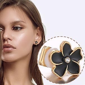 Subiceto 24 Pairs Cute Clip on Earrings for Women Cute Animal Flower Butterfly Colorful Clip-on Earrings Set Pink Flower...