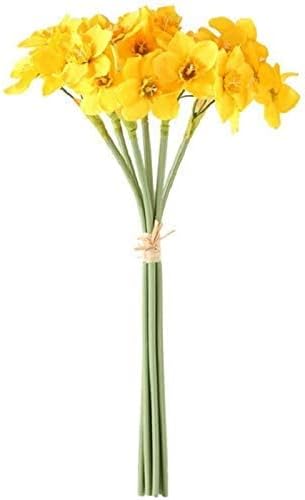 Tinsow Artificial Daffodil Flowers 15.8 Inches Narcissus Spring Flower Fake Silk Flower Arrangement for Home Wedding Decor (Yellow, 12)...