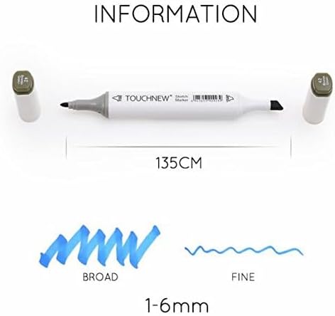 6 Colors Grayscale Art Marker Pen Double-Ended Sketch Markers Alcohol Based Ink Neutral Gray Tones Art Supplies (6 Colors Green gery style)...