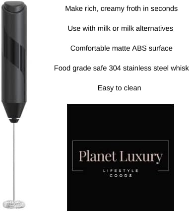 Milk Frother - Handheld Battery-Operated Foamer for Coffee, Cappuccino, Matcha, Hot Chocolate - Electric Mixer for Iced & Hot Beverages - Includes...