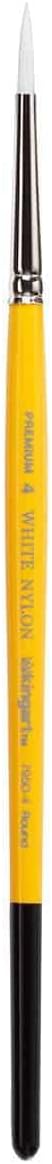 KINGART Premium White Nylon 7950-4 Gold Grip Round Artist Brushes, Synthetic Nylon Hair, Acrylic & All Media, Face Painting, Body Art, Fabric, Cer...