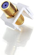 TNP Coaxial F Connector RG-6 Keystone Jack Insert (5 Pack) Snap in Adapter Port Female Gold Plated Digital Coax Inline Coupler for Wall Plate Outl...