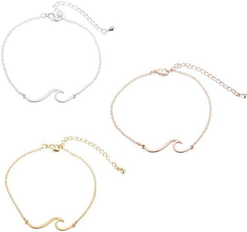 Wave Anklet Bracelet for Women,Charm Summer Surfer Beach Link Foot Ankle Bracelets Jewelry...