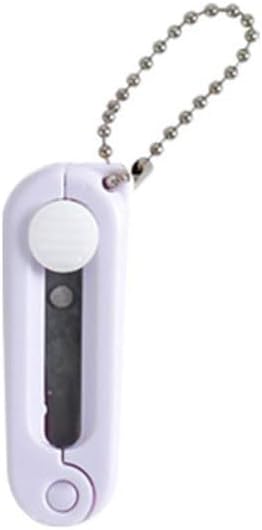 1Pc White Folding Scissors Safe Portable Travel Scissors Mini Scissor Foldable Telescopic Cutter Pocket with Keychain for Cutting, Scrapbooking, C...