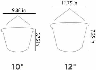 The HC Companies 12 Inch Euro Hanging Planter - Plastic Garden Hanging Baskets for Outdoor Plants, Clay...