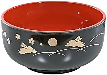 JapanBargain 2943, Soup Bowls Japanese Plastic Bowls Cereal Bowl Rice Bowl, Bunny and Moon Pattern, Made in Japan, 5-inch, 4 Pack...