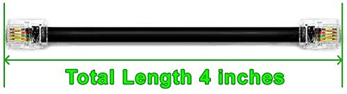 AmzPRO (4 Pack) 4 Inch Short Telephone Cable Rj11 Male to Male 4", Phone Line Cord (Black)...