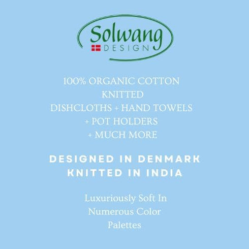 3-Piece Danish Cotton Dishcloths in 100% Certified Organic Cotton Made in India (Rustic Green Organic Combi)...