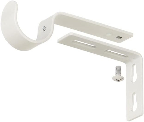 Ivilon Adjustable Brackets for Curtain Rods - for 1 or 1 1/8 Inch Rods. Set of 2 - Ivory...