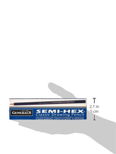 General's Hexagonal Non-Toxic Drawing Pencil - 4H Thin Tip – Black - Pack of 12...
