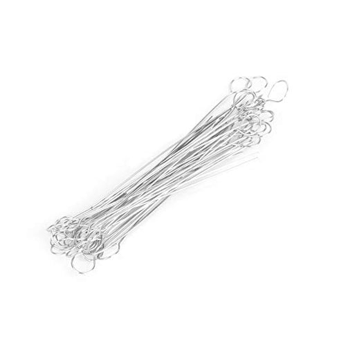 50pcs Nichrome Tips Inoculating Loop Inoculating Needle Reusable Inoculating Loop Holders for Laboratory, Classroom, or Science Fair Project (5mm)...
