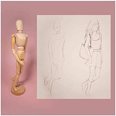 8 Inch Artists Wooden Manikin Flexible Body Joints Human Figure Puppet Model Wood Male Mannequin Doll Ornament Stand for Home Office Desk Decorati...