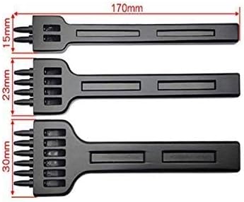 4mm 2/4/6 Claw Tooth Leather Stitching Chisels Round Hole Punching Tool Set for DIY Leather Craft...