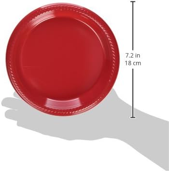 Big Party Pack Plastic Plates | Apple Red | 50 Pcs....