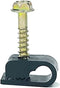 (TM) Flex Single Coaxial Cable Clips, Cat6, Electrical Wire Cable Clip, 1/4 in (6 mm) Screw Clip and Fastener, Black (100 Pieces per Bag)...
