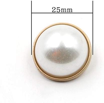 10pcs Round Pearl Buttons with Shank for Sewing Gold Button Crafts for Clothes Shirts Suits Coats Sweaters Wedding Dress Clothing Decorations (Rou...