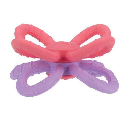 Nuby Fun Loops Teether - Flower-Shaped Infant Teething Toy for Babies - 3+ Months - Pink and Purple...
