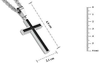 Honeystore Unisex Titanium Steel Rolo Chain Crucifix Cross Pendant Easter Prayer Necklace...