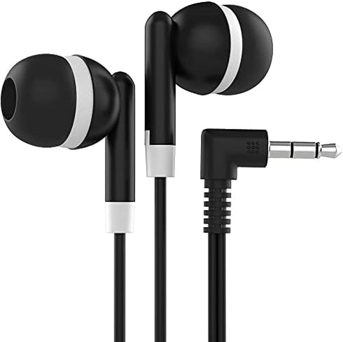 Maeline Bulk Earbuds with 3.5 mm Headphone Plug - 10 Pack Wholesale Bundle - Black......