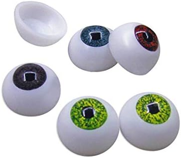 DoubleWood 12 Pairs Halloween Eyeballs Scary Plastic Hollow Eyeball 22mm Halloween Horror Props, Realistic Eyes for Hallow Props, Masks, Dolls or ...