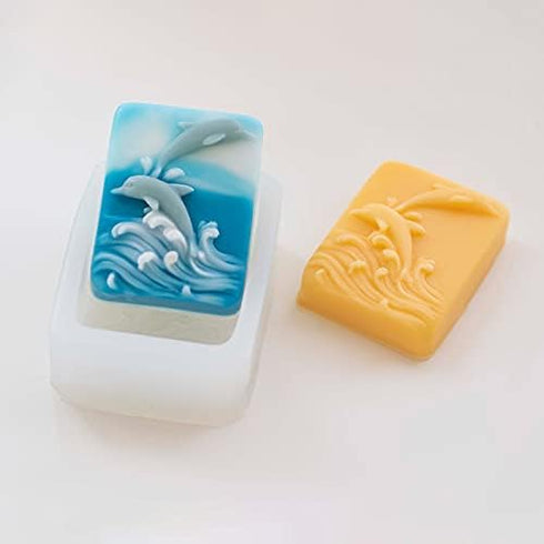 Silicone Soap Mold Dolphin Embossed Handmade Soap Decoration Moulds DIY Plaster Candle Molds Fondant Cake Crafts...