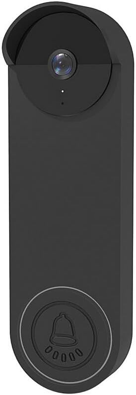 Silicone Case Doorbell Cover Weatherproof Protective Silicone for Google Nest Doorbell Case Anti-UV (Black)...