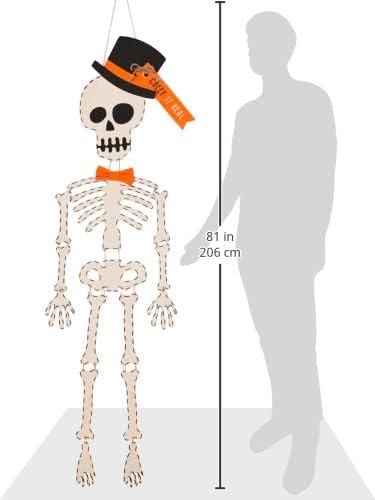 Mud Pie Skeleton Halloween Door Hanger, 65", White (40060032T)...