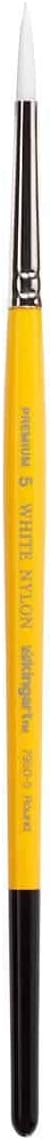 KINGART Premium White Nylon 7950-3 Gold Grip Round Artist Brushes, Synthetic Nylon Hair, Acrylic & All Media, Face Painting, Body Art, Fabric, Cer...