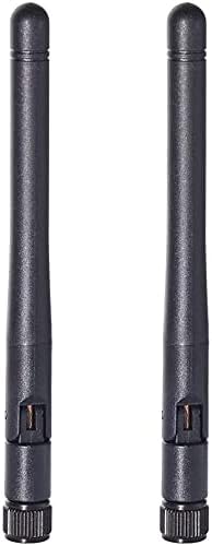 Bingfu Dual Band Wifi Antenna 2.4GHz 5GHz 5.8GHz 3dBi MIMO RP-SMA Male (2-Pack) + 2 x 12 inch u.fl to Rp-sma Cable for WiFi Router Wireless Mini P...