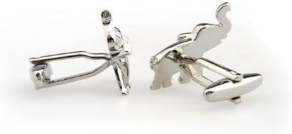 Elephant Cufflink Animal Trunk Gift Wedding Zoo Novelty + Box & Cleaner...