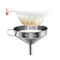 5-Inch Funnel with Fine Mesh Strainer, 304 Stainless Steel Funnel with Extra Fine Mesh Strainer 200 Mesh Cooking Oil Filter Strainer for Juice Str...
