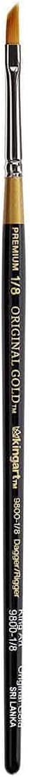 KINGART Original Gold 9800-1/8, Premium Artist Brush, Golden TAKLON Dagger-Size: 1/8, Black...