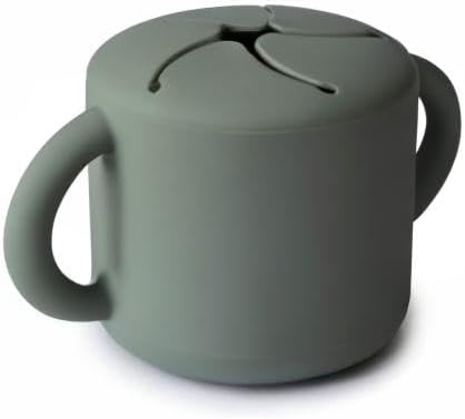 mushie Silicone Snack Cup | Spill Proof Food Container for Toddler and Baby (Dried Thyme)...