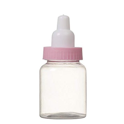 3.5 Inches Baby Bottle Shower Favor,Mini Plastic Candy Bottle,Baby Shower Supplies Boy Girl Newborn Baby Baptism Birthday Party Deco (2 Dozens, Pi...