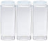 Silicook Clear Plastic Jar, Set of 3-40oz, Square Shaped, Transparent, Food Storage Container, Kitchen & Household Organization for Dry goods, Spi...