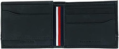 Tommy Hilfiger Men's Leather Leif RFID Bifold Wallet with Flip ID, Black...