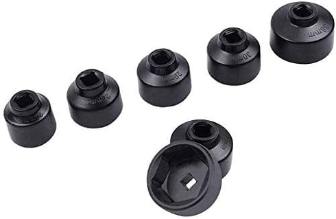 7-Piece Oil Filter Wrench Set, Black, Aluminum, 24mm-38mm...
