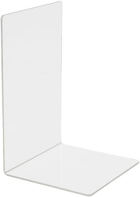 1 Piece Bookend Book End Acrylic Bookend Heavy Duty Book End Book Holder Stopper L Shaped Book Stopper Desktop Organizer for Books Movies CDs(Tran...