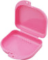 1Pc Pink Mouth Guard Case Orthodontic Retainer Box Denture Storage Container, Pink Attractive Design Easy to Clean and Store Convenient to Carry,O...